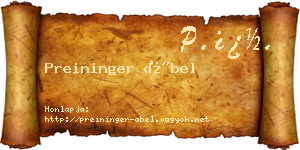 Preininger Ábel névjegykártya