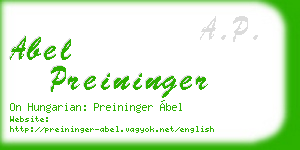 abel preininger business card